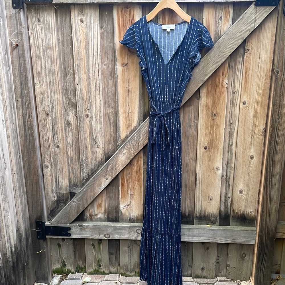 Lucky Brand Blue and White Maxi Dress